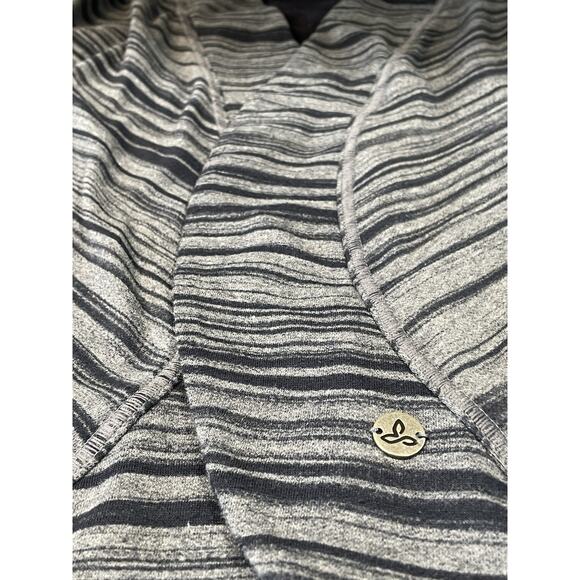 Prana Gray/Blue Stripe Paradiso Open Wrap Cardigan Cocoon Women's Size X-Large - Picture 7 of 10
